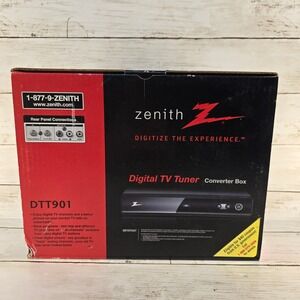 Zenith DTT901 Digital TV Tuner Converter Box with Remote Black DTV Tuner Box